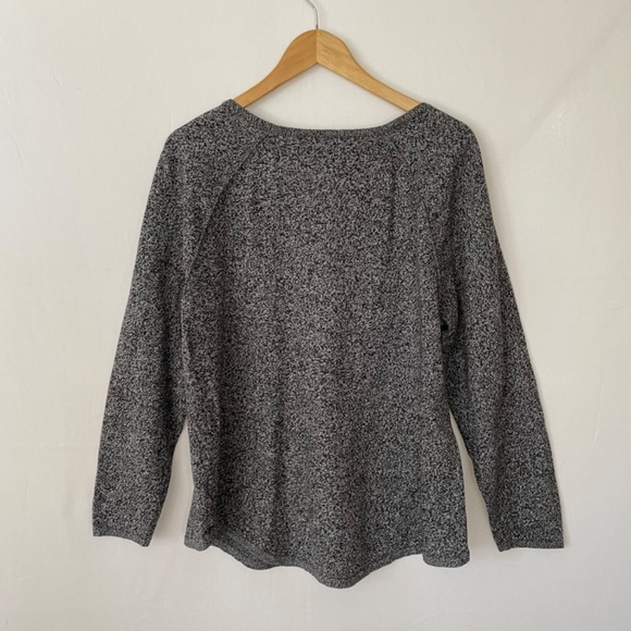 KAREN SCOTT Size XL Black White 100% Cotton Knit Sweater Scoop Neck Long Sleeve - Picture 4 of 7